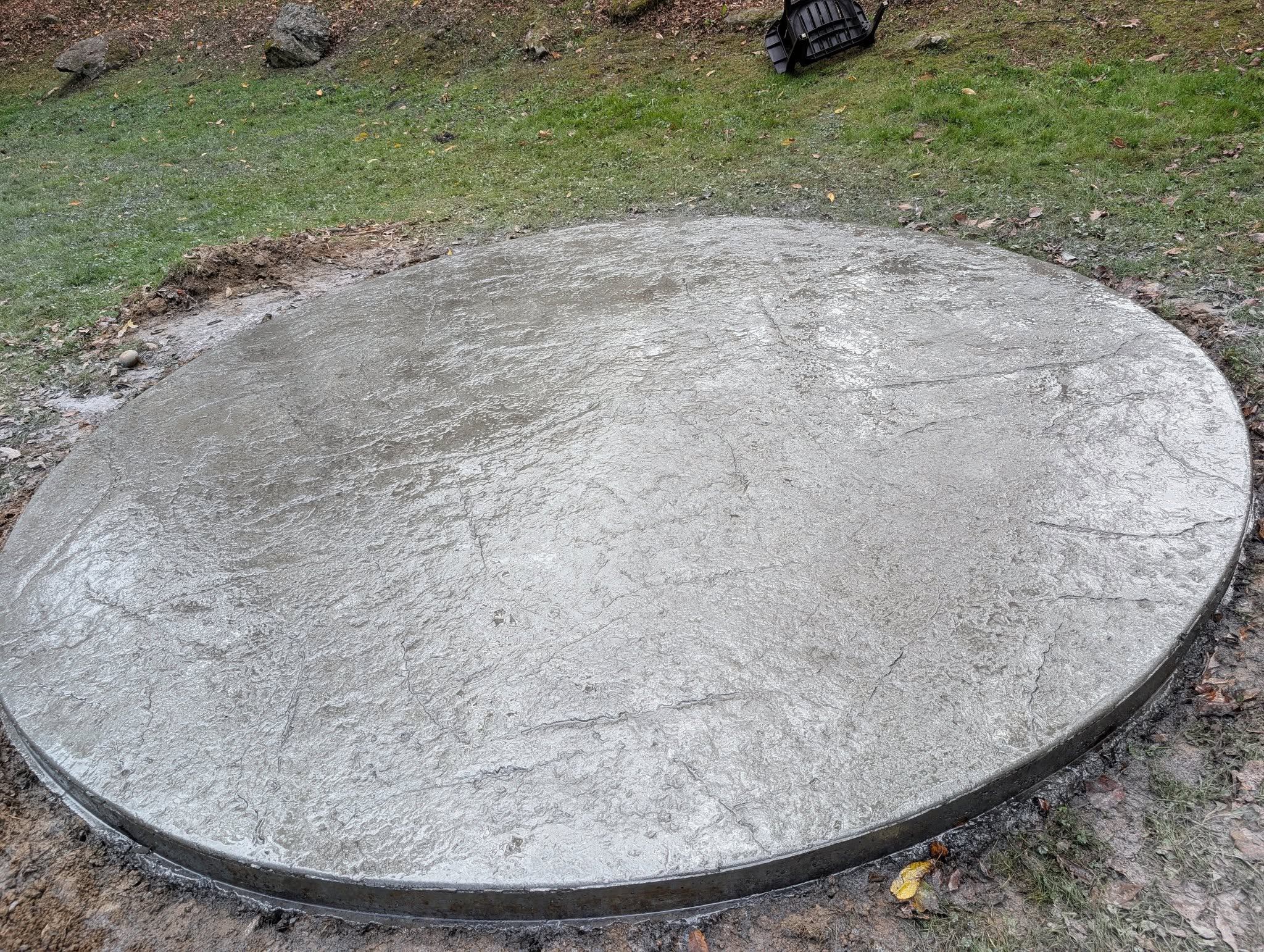 Smaller stamped concrete patio
